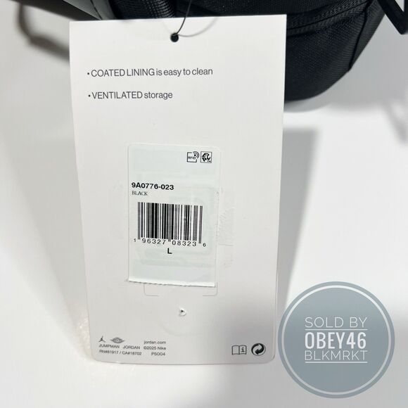 Jordan The Shoe Box Bag Shoulder Straps (13L) Black 9A0776-023 - Picture 5 of 5